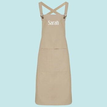 Personalised Cotton Canvas Cross Back Apron, 7 of 9