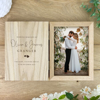Personalised Wedding Script Text Book Photo Frame, 4 of 6