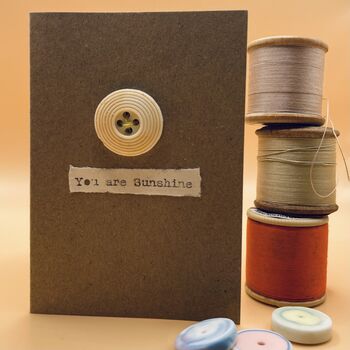 'You Are Sunshine' Porcelain Button Card, 3 of 3