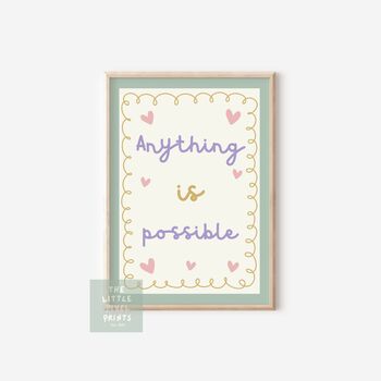 Girls Bright Affirmation Wall Print Set For Bedroom Or Nursery, 3 of 6