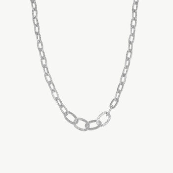 Ancient Allure Textured Silver Link Necklace, 2 of 6