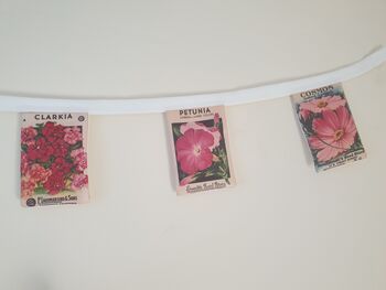 Fabric Summer Flowers Seed Packet Bunting Decoration, 2 of 7