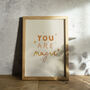'You Are Magic' Illustrated, Typographic Kids Art Print, thumbnail 1 of 2