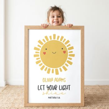 Personalised Children's Print, Let Your Light Shine, 3 of 10
