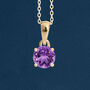 Personalised Solid 9ct Yellow Gold February Amethyst Birthstone Necklace, thumbnail 1 of 12