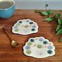 Cow Parsley Wildflower Shaped Handmade Ceramic Coasters, thumbnail 4 of 6