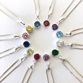 Sterling Silver Birthstone Necklace, 5 of 6