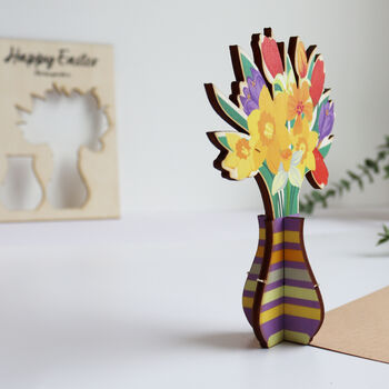Pop Out Wooden Spring Flowers Card, 3 of 12