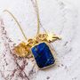 'The Trio' Lapis Lazuli Gold Plated Necklace, thumbnail 1 of 11