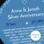 Personalised 25th Wedding Anniversary Print Music Gift, thumbnail 2 of 12
