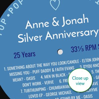 Personalised 25th Wedding Anniversary Print Music Gift, 2 of 12