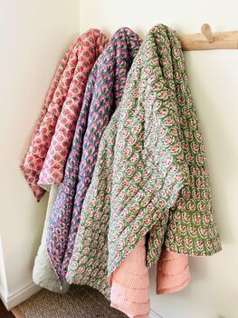Reversible Indian Block Print Quilt, 11 of 11