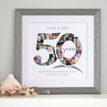 Personalised Golden Wedding Anniversary Collage, 3 of 9