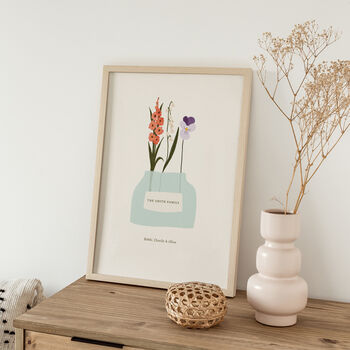 Personalised Family Birth Flower Print Gift, 3 of 6