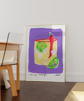 Spicy Margs Hand Painted Art Print, 2 of 6