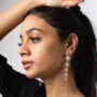 Long Pearl Drop Earrings, thumbnail 2 of 2