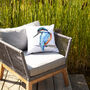 Inky Kingfisher Outdoor Cushion For Garden Furniture, thumbnail 6 of 9