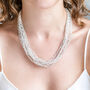 Silver Colour Multi Strand Layered Waterfall Necklace, thumbnail 1 of 3