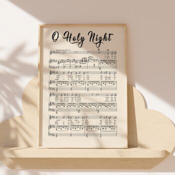 Vintage Music Sheet Poster O Holy Night Carol Lyrics, 7 of 8