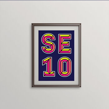Se10 London Postcode Neon Typography Print, 2 of 4