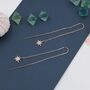 Starburst Threader Earrings In Sterling Silver, thumbnail 3 of 9