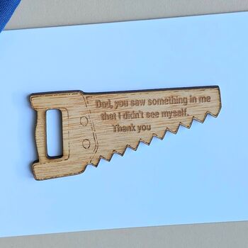 'Dad, You Saw Something In Me' Wooden Token And Card, 2 of 2