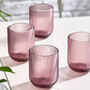 Palermo Set Of Four Amethyst Ribbed Tumblers, thumbnail 1 of 6