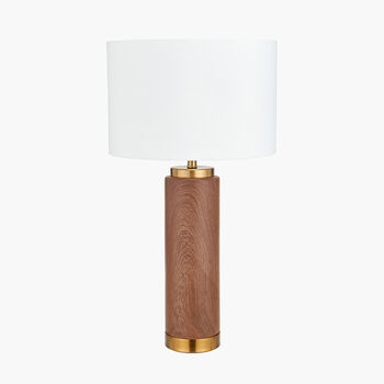 Wood Effect Ceramic Tall Table Lamp, 4 of 10