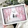 Personalised Wedding Blossom Pebble Picture, thumbnail 1 of 2