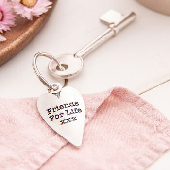 Friendship Present Friends For Life Long Heart Keyring, 2 of 9