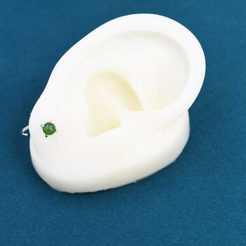 Genuine Jade Crystal Huggie Hoop Earrings, 7 of 11