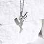 Silver Scissors Necklace Gift For Barber, thumbnail 1 of 5