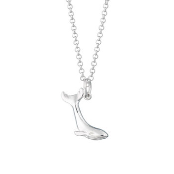 Sterling Silver Whale Charm Necklace, 7 of 10