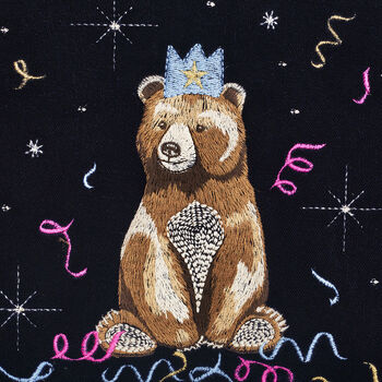 Party Bear Embroidered Blue Medium Pouch, 2 of 8