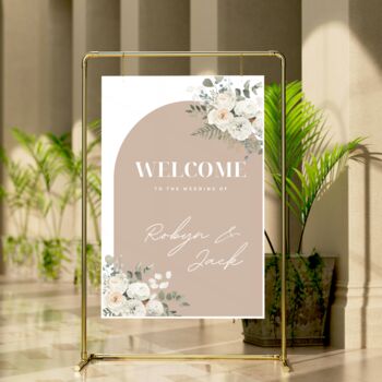 Pink Beige Custom Wedding Welcome Sign/ Foam Board, 3 of 5