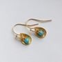 Brushed Drop And Turquoise Earrings, thumbnail 3 of 6