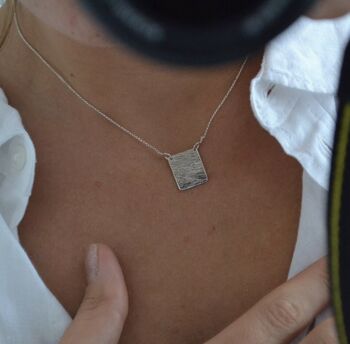 Handmade Sterling Silver Textured Pendant Anne Necklace, 4 of 12