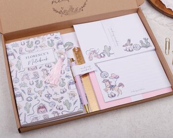 Personalised Pink Cowgirl Desk Stationery Gift Box, 3 of 7