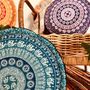 Hand Printed Elephant Mandala Floor Yoga Cushion, thumbnail 4 of 8
