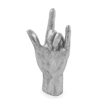 Rock On Hand Ornament Silver, 2 of 4