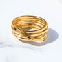 Gold Square Wire Overlapping Ring, thumbnail 1 of 5
