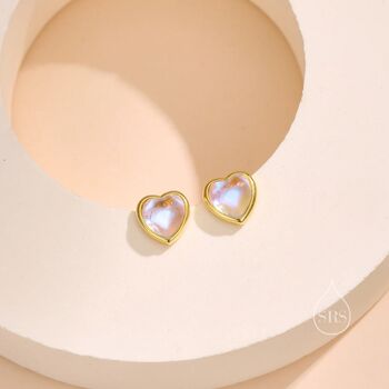 Sterling Silver Heart Stud Earrings, 5 of 10