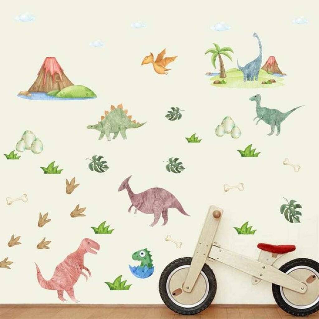 Watercolour Dinosaur Wall Stickers / Wall Decal By Little London Co