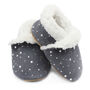 Dotty Fish Silver Stars Soft Suede Baby And Toddler Slippers, thumbnail 1 of 8