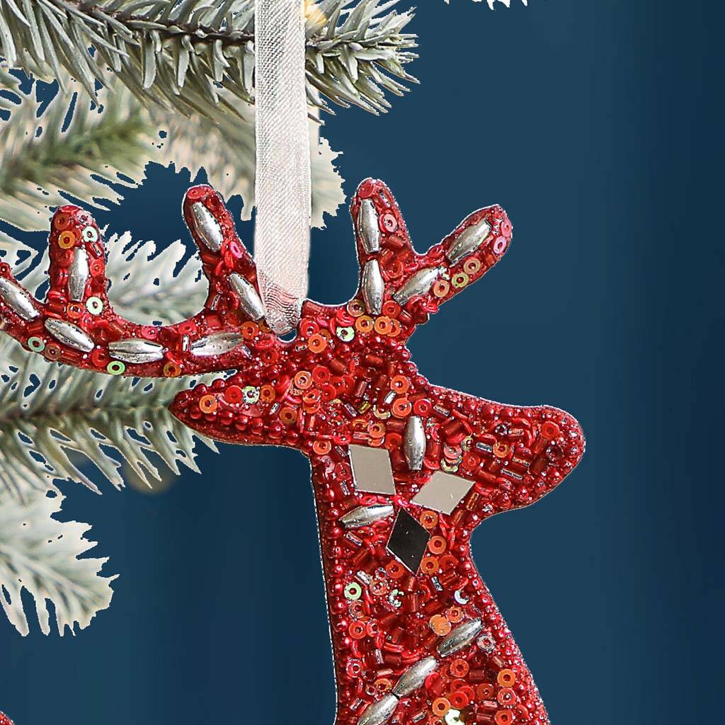 Handmade Red Christmas Hanging Decorations By Dibor