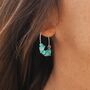 Samudra Turquoise Stone Silver Plated Earrings, thumbnail 1 of 4