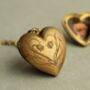Lily Of The Valley Personalized Heart Locket Necklace, thumbnail 1 of 9