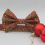 Red And Gold Holly Christmas Dog Bow Tie, thumbnail 2 of 12