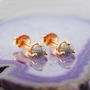 Raw Diamond April Birthstone Rose/Gold Plated Earrings, thumbnail 1 of 2