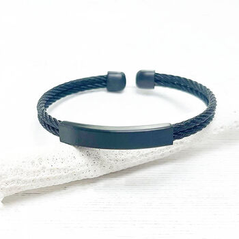 Titanium Double Banded Steel Bracelet | Men's Gift, 5 of 9